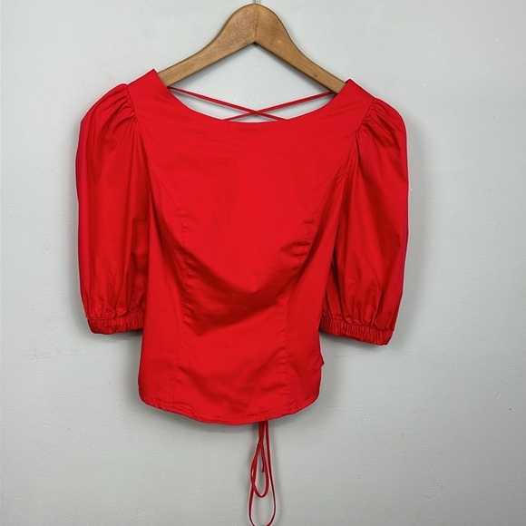 Urban Outfitters Red Strappy-Back Puff Sleeve
Blouse Sz S - Picture 7 of 15